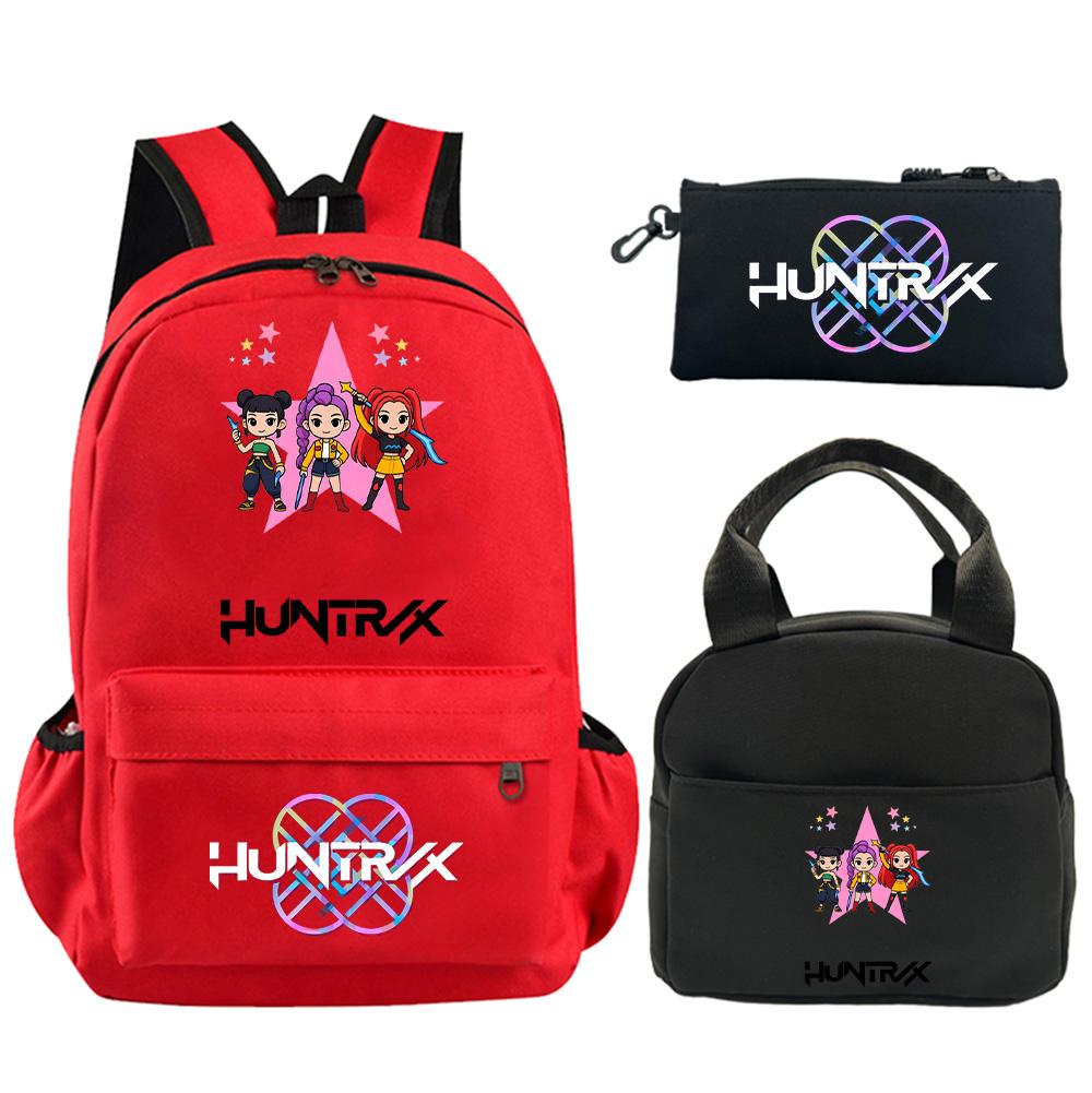 3Pcs/set Anime Demon Hunters Printed Backpack with Shoulder Bag Pencil Case for Student Boy Girl Schoolbag Large Capacity Waterproof Bookbag