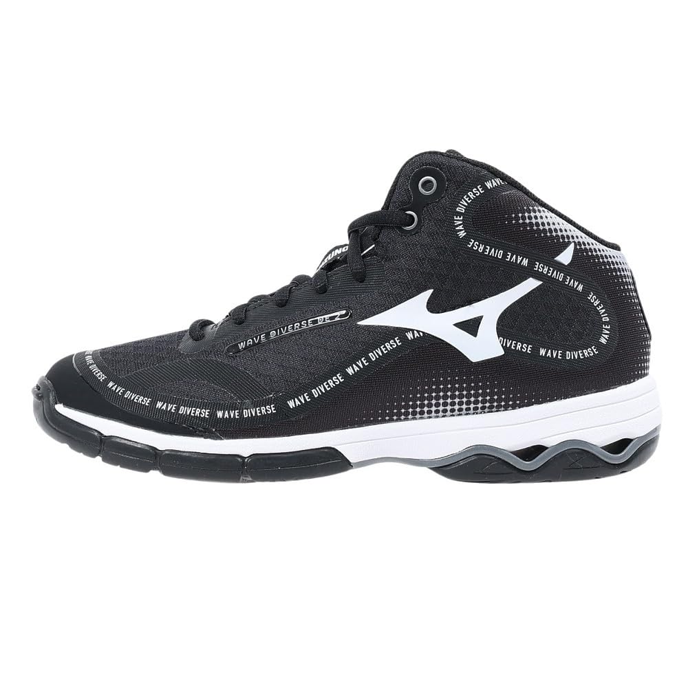 Mizuno Wave Divers DE 2 Fitness Black x White x Light Size 2E Shoes, Indoor, Studio, Gym, Exercise, Gray, 23.5 cm,