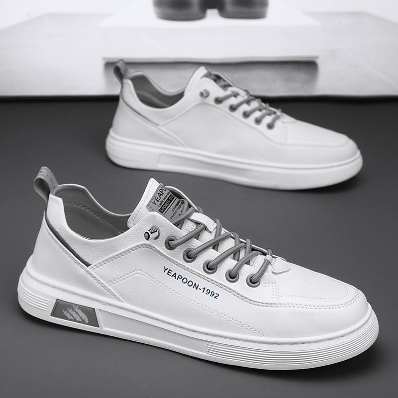 

Spring men s shoes new breathable little white shoes men s trend versatile one-pedal board shoes non-slip student sports shoes 44