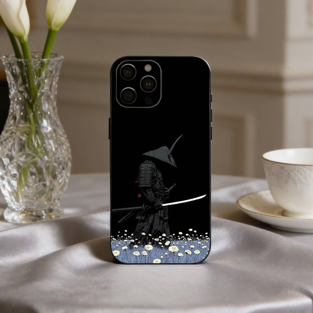 J-Japanisch B-Bushido S-Samurai Handyhülle Für iPhone 17,16,15,14,13,12,11 Plus,Pro Max,XS,Weiche Silikon Schwarze Hülle