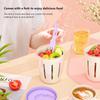 Pp+Silicone Fruit Cup Compartments Leak-Proof With Draining Salad Cup Portable Snack Parfait Containers For Women