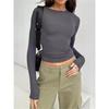 Autumn Fashion Slim Long Sleeve T Shirt Women Solid Color Round Neck Top Wear Inside or Outside