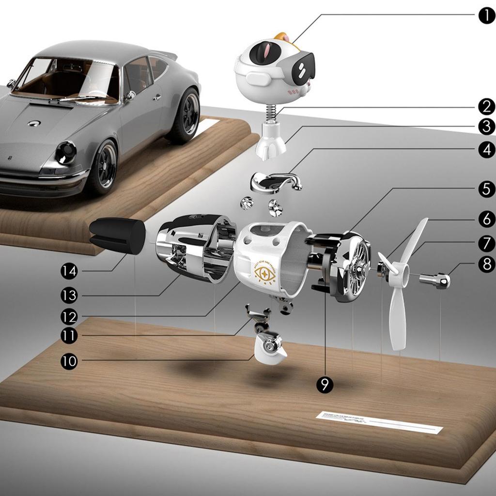 Propeller Car , Car Vent Propeller, Cute Cat Pilot - Creative Car