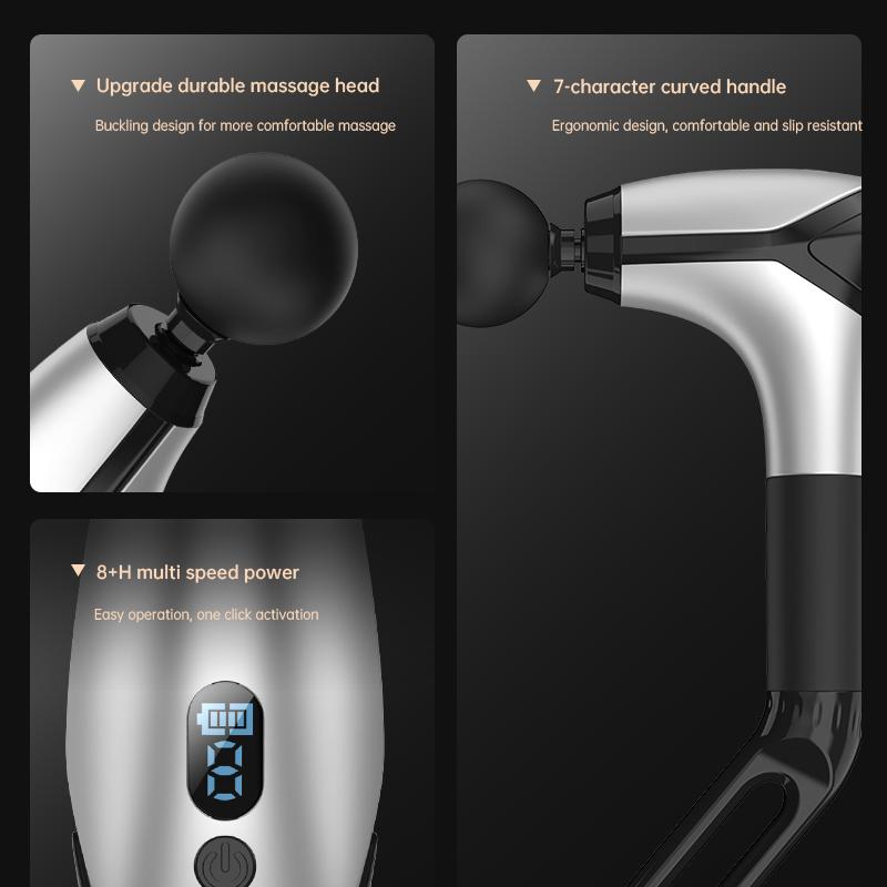 Multifunctional Muscle Relaxation Long-handle Massage Gun Remission Deep Tissue Percussion Body Electric Massage Gun