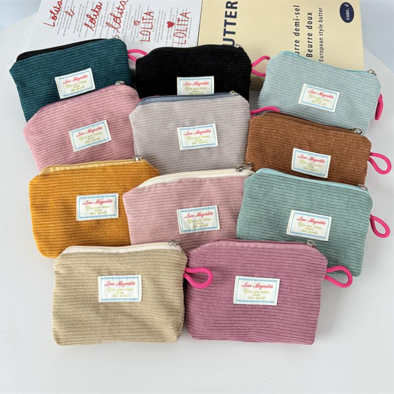 2026 Новый вельветовый кошелек Zero однотонный портативный карманный кошелек кошелек для монет на молнии сумка для карт чехол для ключей наушников помады