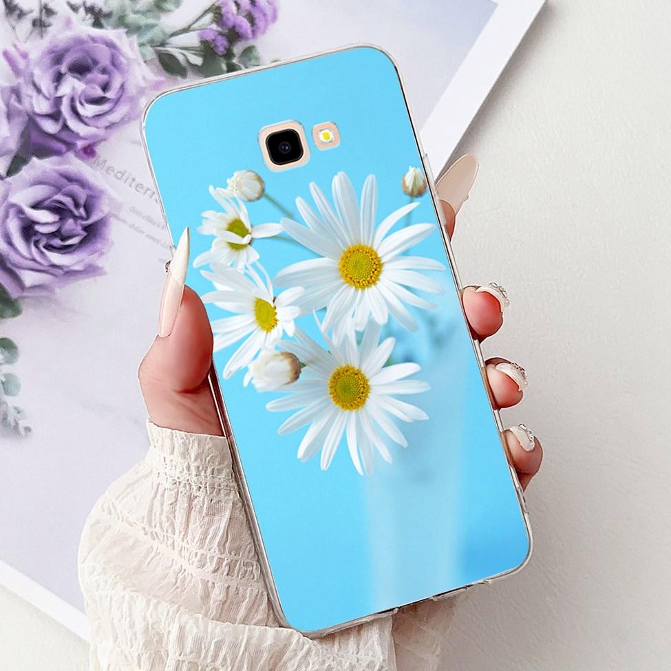 For Samsung J4 Plus Case Clear Cute Fashion Flowers Cool Painted Back Cover For Samsung Galaxy J4+ Phone Case SM-J415F SM-J415G
