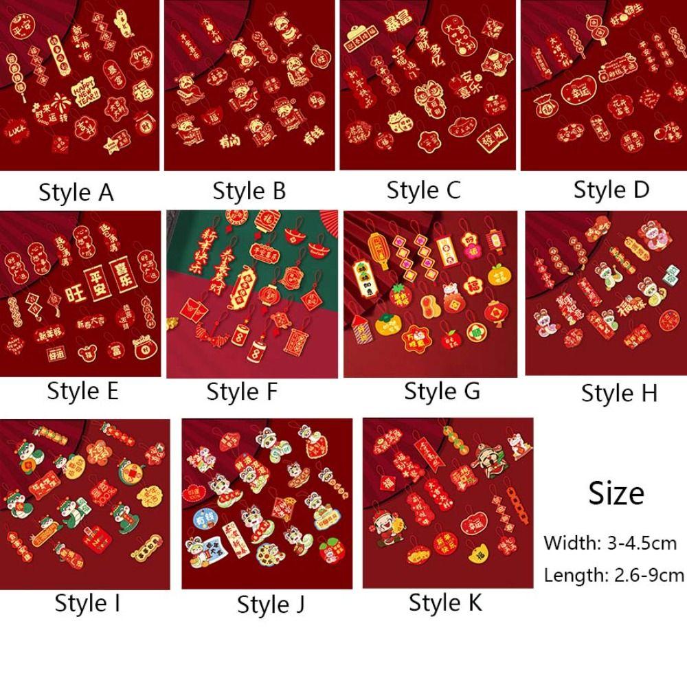16/18pcs Blessing Words Chinese New Year Pendant Potted Plant Hanging Card  Chinatown