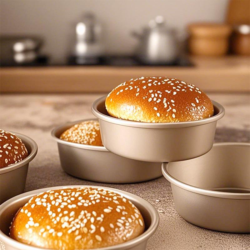 4-Inch Non-stick Gold Round Cheese Cake and Bread Mold