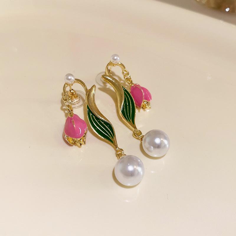 European and American Exaggerated Diamond-encrusted Flower Bow Fringed Earrings Personalized Earrings Internet Celebrity Temperament Earrings