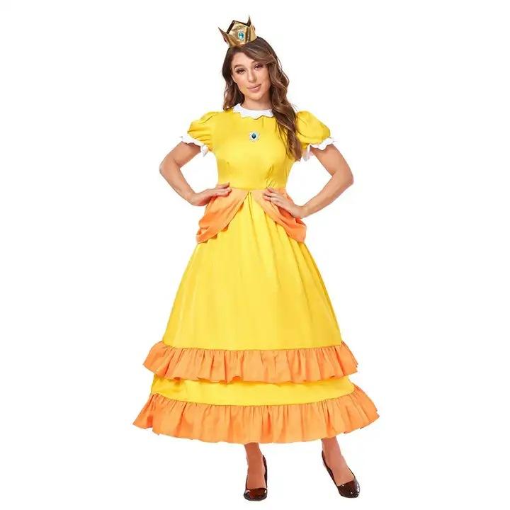 Cosplay Super Mario Bros. Princess Peach Princess Brigitte Costumes Princess Brigitte Halloween Cosplay Costume