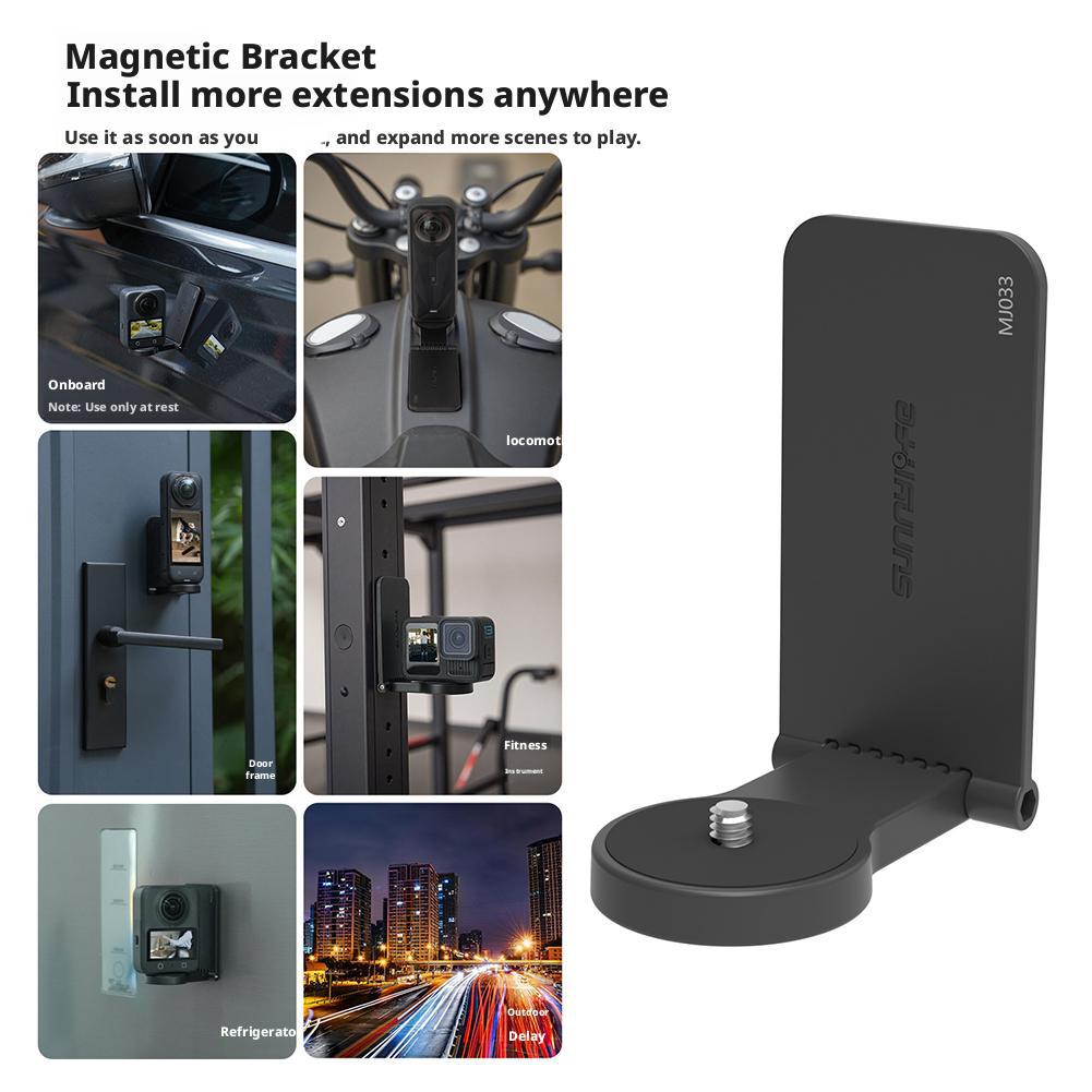 Magnetic Mount Stand For DJI Osmo For Insta360 GO Ultra With 1/4 Screw Bracket Base Vlog Action Camera Desktop Fixing Bracket