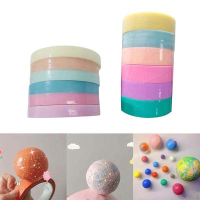 12 Pieces Colorful Sticky Ball Tapes, DIY Colored Tape Handmade Sensory Toy Clear