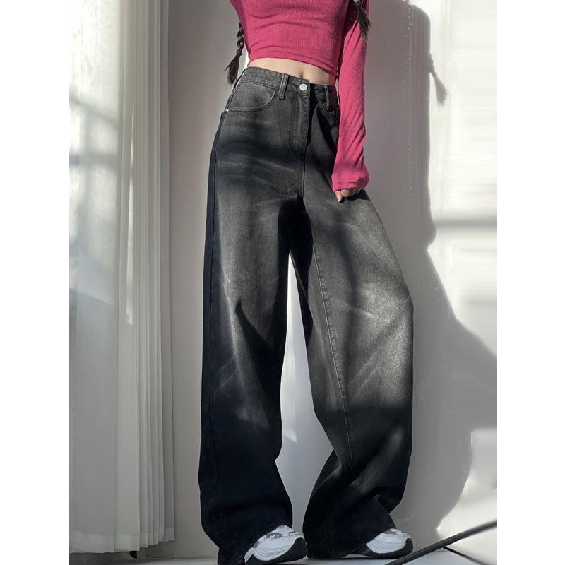 

Women s American Vintage Gray High-Waisted Wide-Leg Slimming Pants M темно-сірий