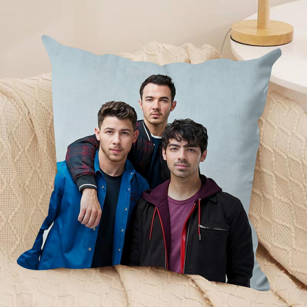 JJONAS BBROTHERS Cushion Cover Soft Plush Fabric DoubleSided Printed Sofa Cushion Cover for All Seasons Home Decor Gift