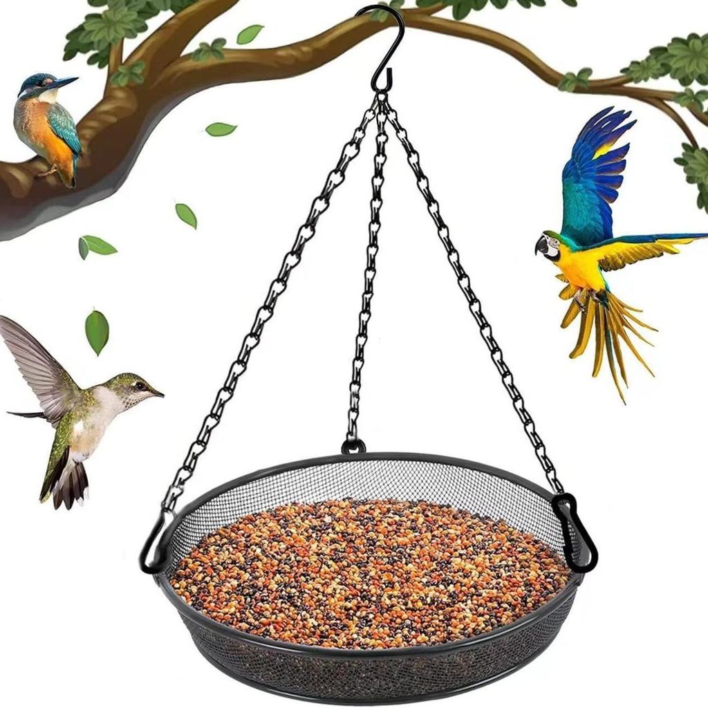 Bird Feeder Outdoor Bird Food Box Hanging Rainproof Automatic Bird Feeder Iron Art