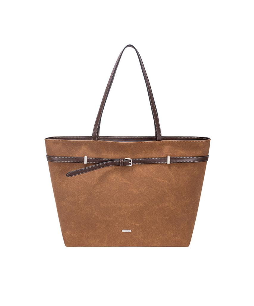 David Jones Bastille Belted Shopper Shoulder Suede Bag_Hot Chocolate (Cm8461)