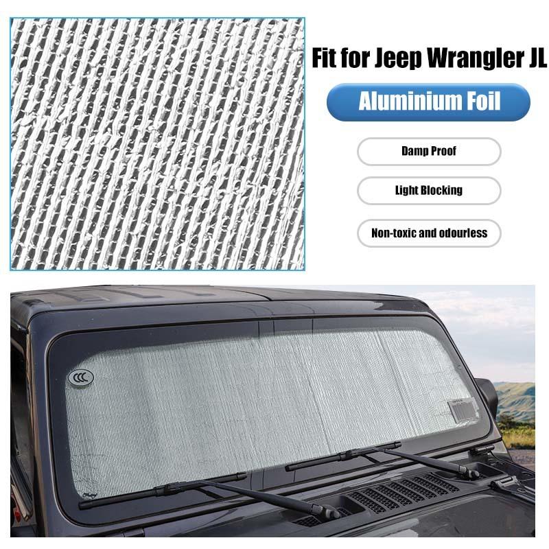Car Front Windshield Sunshade Window Shade Foldable Sun Visor Cover Fit For Jeep Wrangler JL For JT Gladiator 2018 Up Car Interior Accessories,1 Pc