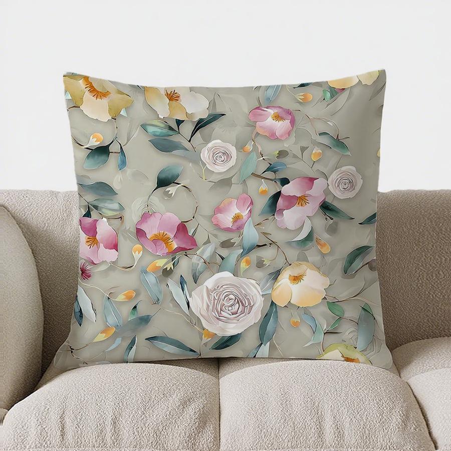 Colorful Floral Pattern Doublesided Printed pillow cover Short plush Suitable living rooms bedrooms sofas throw cushion cover