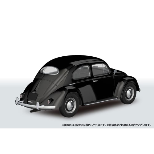 Aoshima Bunka Kyozai 1/32 Scale Rakupla Snap Kit No. 20-BK Volkswagen Beetle Black Pre-Colored Plastic Model Kit (Car)