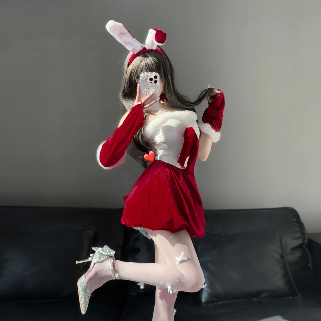 Sexy Lingerie Sexy Christmas Bunny Uniform Seduction Passion Suit New Year's Robe Bow