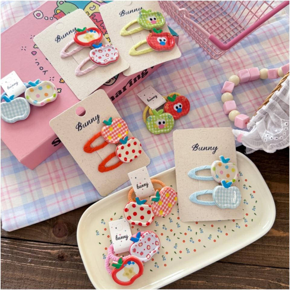 2Pcs/Set Resin Doodle BB Clips Funny Cute Fruit Hair Clips for Kids Non-Damage Gentle Hair Accessories for Girls Toddler Headwear Hair Accessories