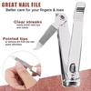 3Pcs Set Nail Clippers Stainless Steel Sharpest Nail Cutter Duty Curved Edge For Adult Men Women Swing Out Nail Cleaner/File