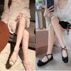 Grape Mother Same Style 2025 Summer Valentino Rivet Single Shoes Shallow Mouth Bow Flat Bottom Ballet Versatile