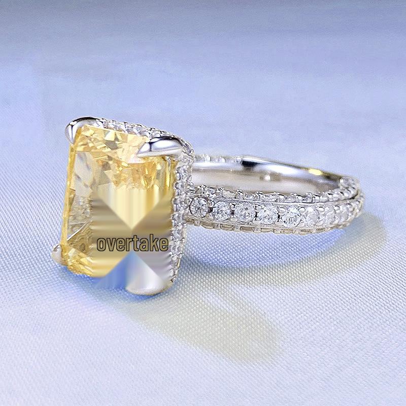 Hui Zhi Yi S925 Silver Diamond Ring 10x12mm - 2023 European & American Bestseller