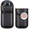 RFID Car Key Fob Protector Anti-Theft Faraday Pouch with Keychain Double-Layer Shielding Carbon Fiber Design
