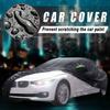 Premium Black 190T Car Cover with Reflective Strips, Dustproof Scratch Resistant Heavy Duty Protector for Sedan Hatchback SUV