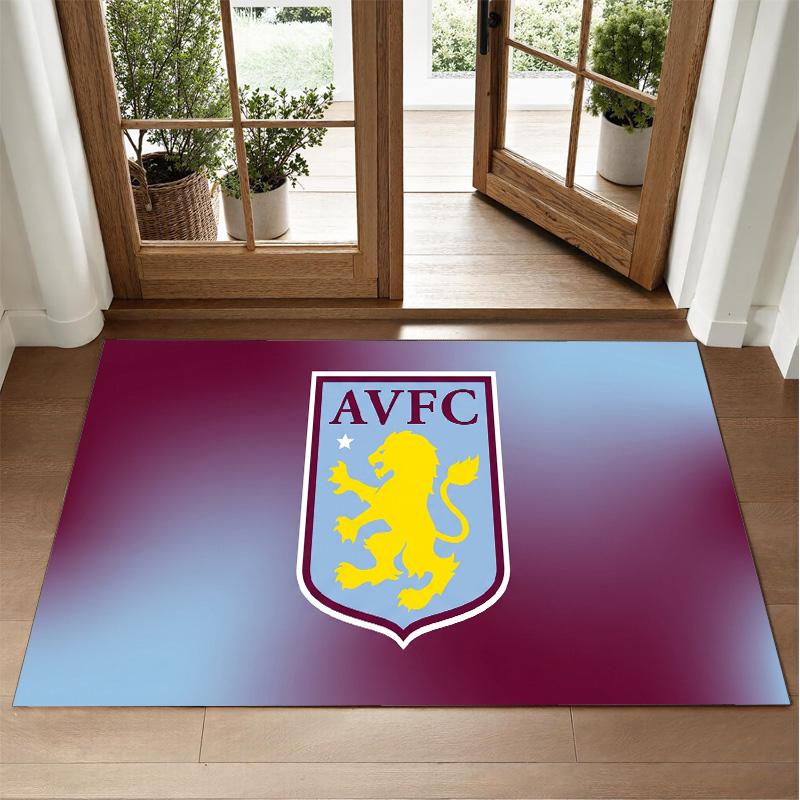Aston Villa Fußball Design Kristall Samt Teppich Weiche Dekorative Matte für Schlafzimmer Eingang