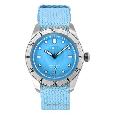 Divers Sixty-Five Cotton Candy Textilarmband Blaues Zifferblatt Automatik 01-733-7771-4055-07-3-19-02S 100M Unisex-Uhr