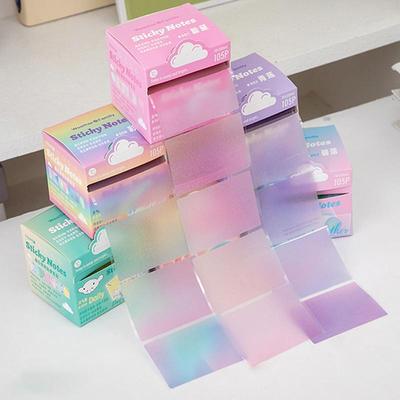 105Pcs/Set Creative Gradient Cloud Self-Stick Notes Large Capacity Tearable N Times Stickers DIY Journal Decoration Memo Pad