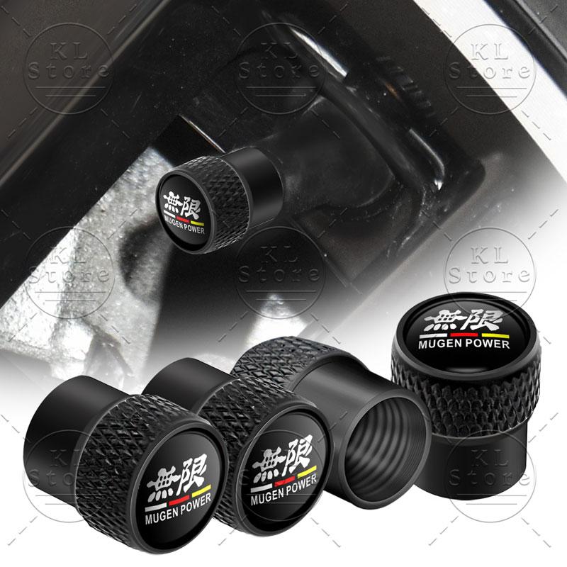 4pcs Car Decor Wheel Tire Valve Stem Dust Cap Cover For Honda Mugen Power Emblem Typer Accord CRV Civic City Odyssey HRV Insight ajw256