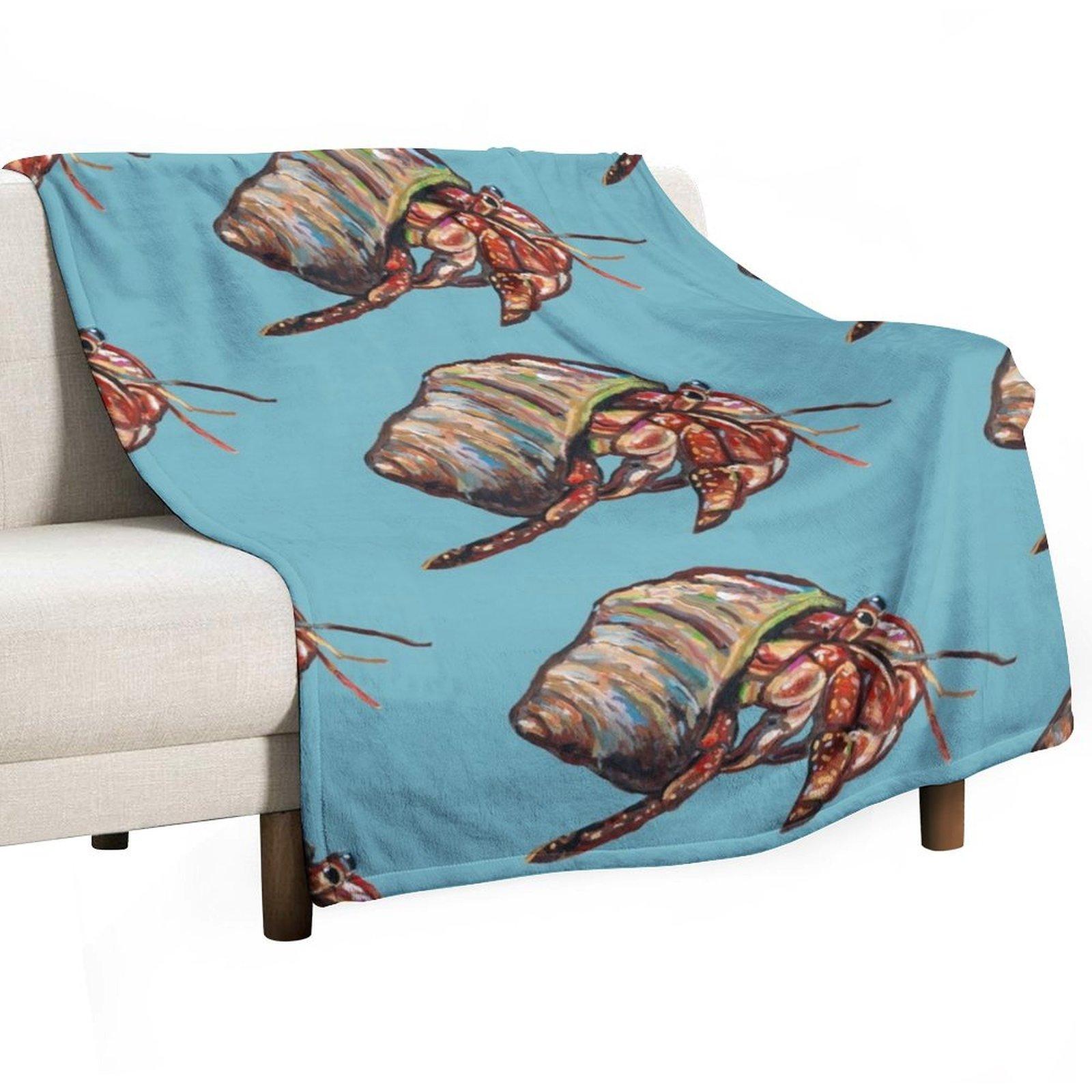 Красочный Пляжный Рак-отшельник Плед Детская Кровать Мода Диваны Одеяла Для Кровати Одеяла 30x40in