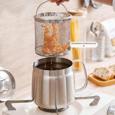 ZISIZ Stainless Steel Deep Fryer & Oil Strainer Pot