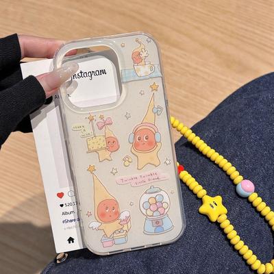 For Apple for IPhone16promax Cute Star 15pro Chain 17 All-inclusive 13ins Anti-fall Mobile Phone Case