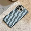 Blue Vertical Stripe Phone Case For Iphone 11 Pro Max 17 Air 16 15 14 Pro 13 12 11 15 Plus Transparent Silicone Soft Cover