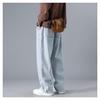 Vintage Washed Men's Straight-Leg Jeans - Plus Size, Loose Fit, High Street Trend for Spring & Autumn