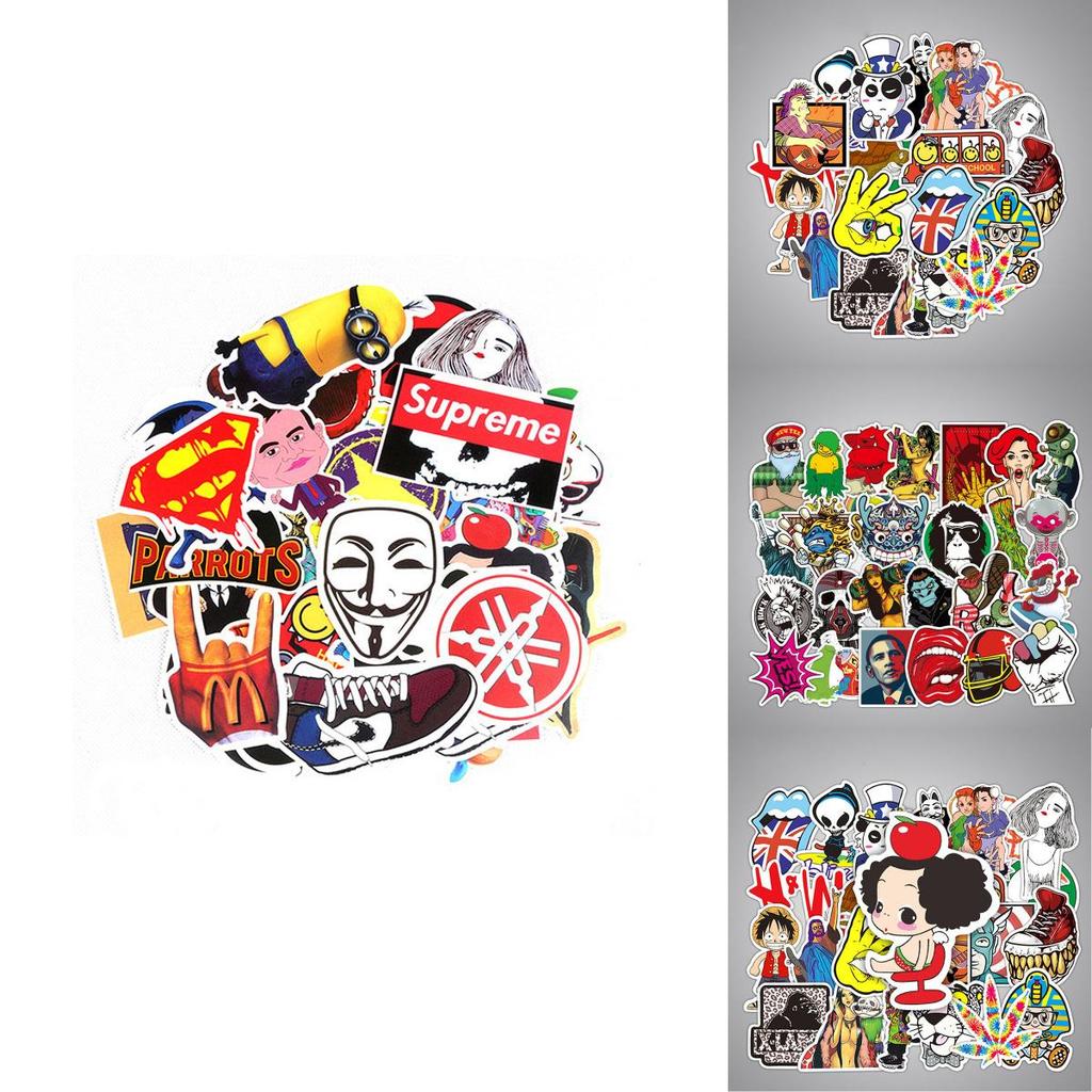 Vibrant 50pcs Vinyl Stickers For Skateboard Guitar Travel Case With Cool Designs