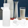 Operitacx 6-Pack 100ml Clear Juice Bottles with Lids, Plastic Juice Containers with Caps, Reusable Empty Bottles for Milk, Drinks, Liquids, Water, and