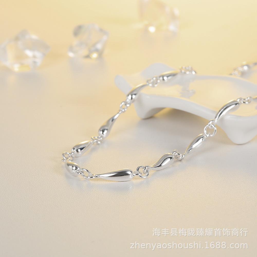 Silver Plated Water Drop Necklace for Men & Women - Simple, Fashionable, and Popular.