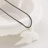 Simple Personality White Ceramic Dove of Peace Pendant Black Leather Rope Lace-up Necklace for Women Animal Collar Chain Jewelry