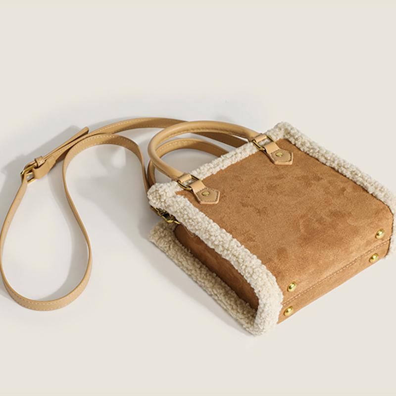 Sac à main en velours d'agneau pour femmes, nouvelle mode Simple, automne et hiver, sac à bandoulière
