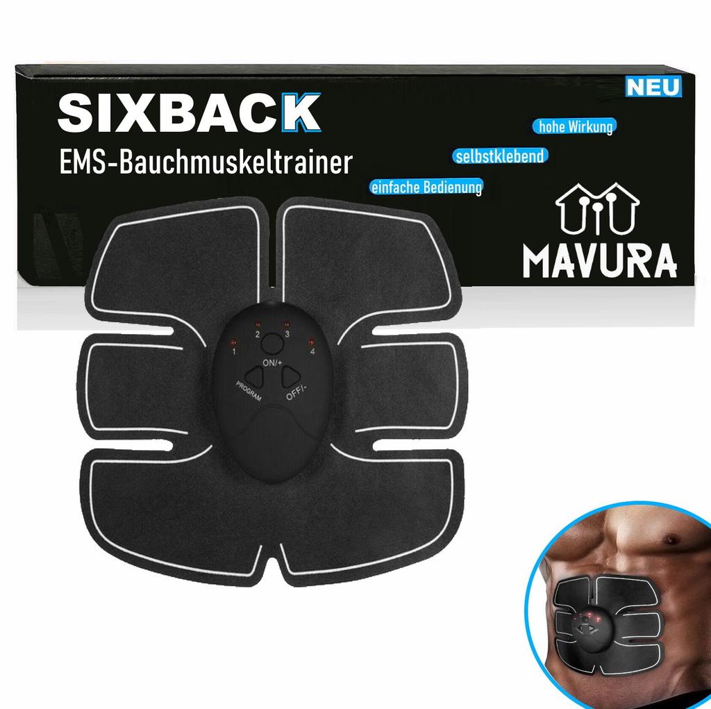 SIXBACK Sixpack EMS Bauchmuskeltrainer Elektro Trainingsgerät Stimulator Trainer