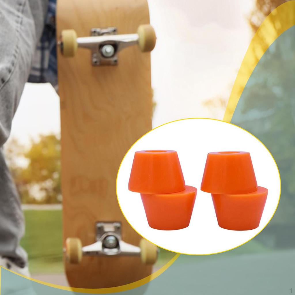 4 Pieces Replacement Cups Bubble Bushings Easy Installation PU Longboard Truck Rebuild for