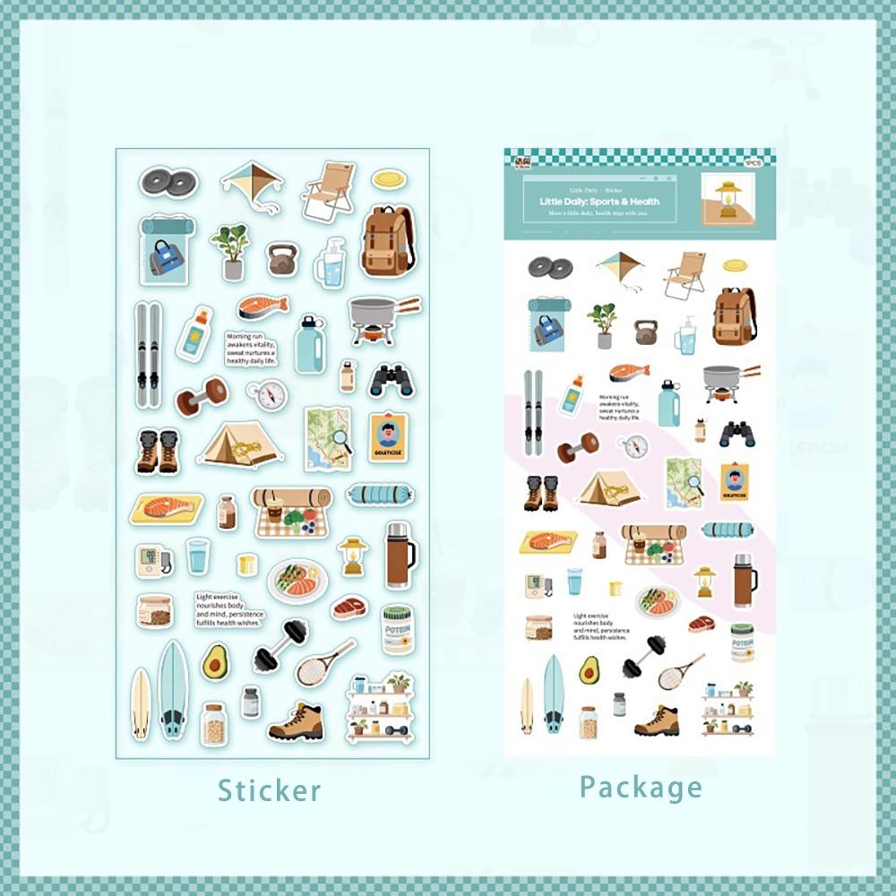 

Landscape Stickers Japanese Small Daily Cartoon Life Small Items Pattern Decoration Hand Tent DIY Scene Collage синій