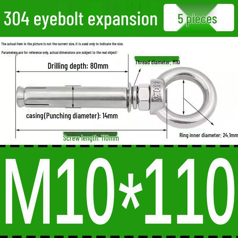 Stainless Steel 304 Eyebolt Expansion Nail with Fixing Loop