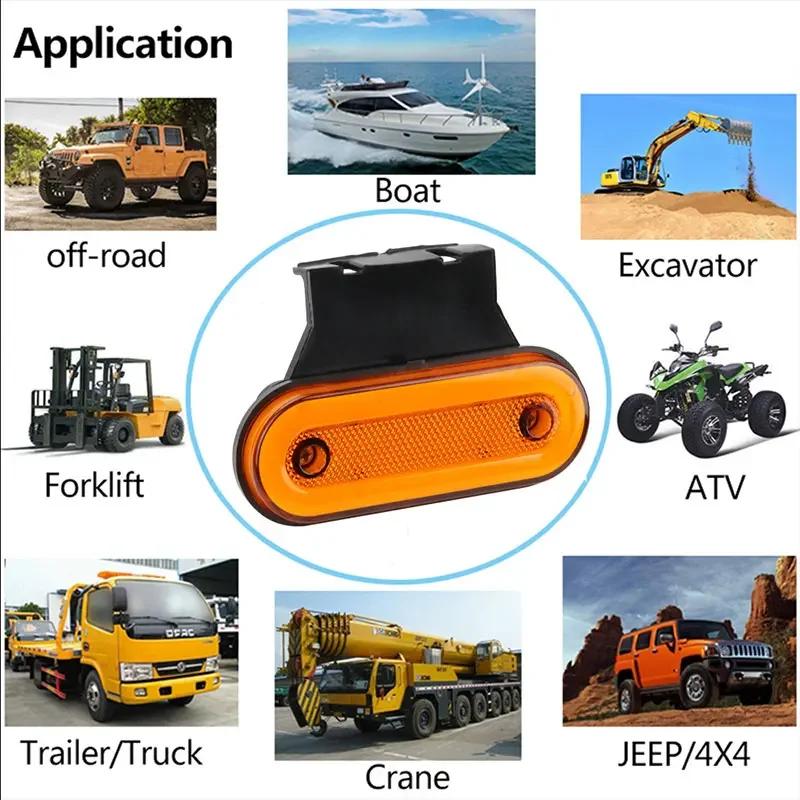 1Pcs Trucks LED Side Lights 24V Marker Lamp Trailer Van Bus Camper Caravan Front Rear Clearance Indicator Lights Universal
