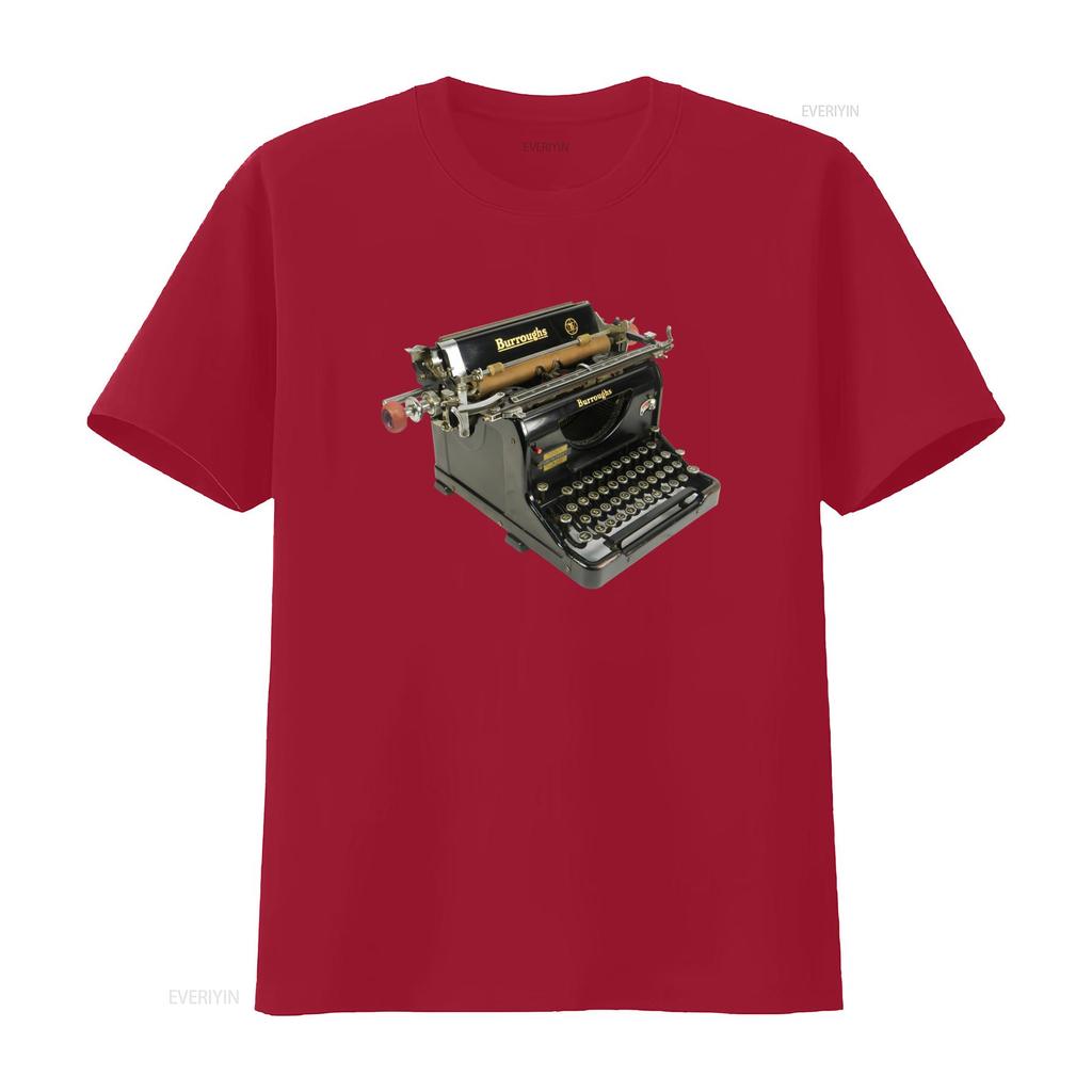 Vintage Burroughs Typewriter T Shirt for Retro Tech Lovers vintage Washed streetwear designer clothes Versatile Casual Stylish